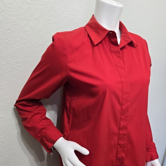 Lafayette 148 Red Tunic Careerwear Top Size S - Picture 3 of 13